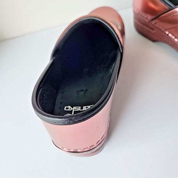Dansko Professional Rose Chrome Metallic Patent Leather Clog EU 38 US 7.5 8 Pink - Picture 10 of 10